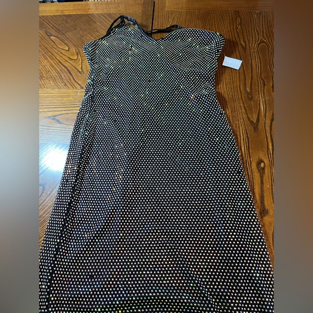 TLC SAY YES TO THE PROM BLACK MAXI SEQUIN DRESS. IN GOOD PRELOVED. SIZE 15.